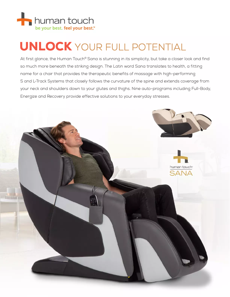 Page 1 de la notice Brochure Human Touch Sana