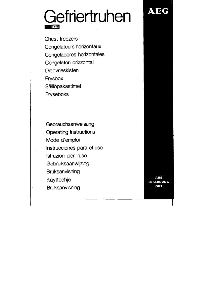 Page n°1 - Manuel utilisateur AEG 2604GT