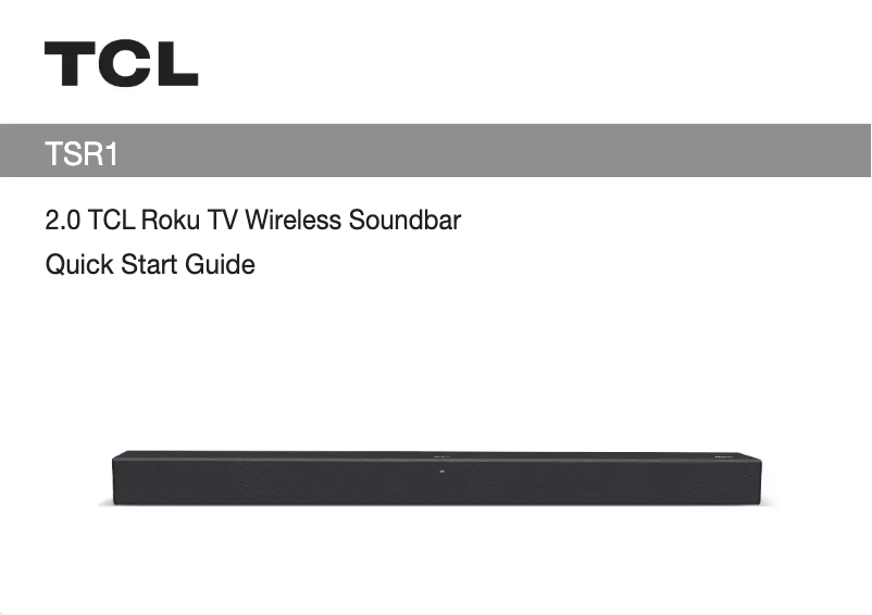 Page 1 of the manual User Manual TCL TSR1