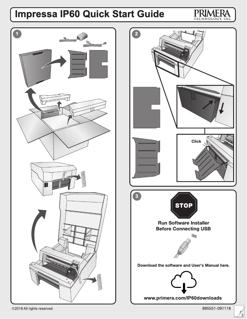Página 1 del manual Guía de inicio rápido Primera Impressa IP60
