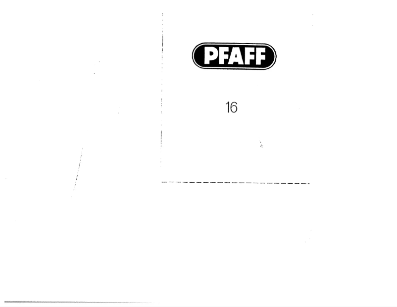 Page 1 de la notice Manuel utilisateur Pfaff 16