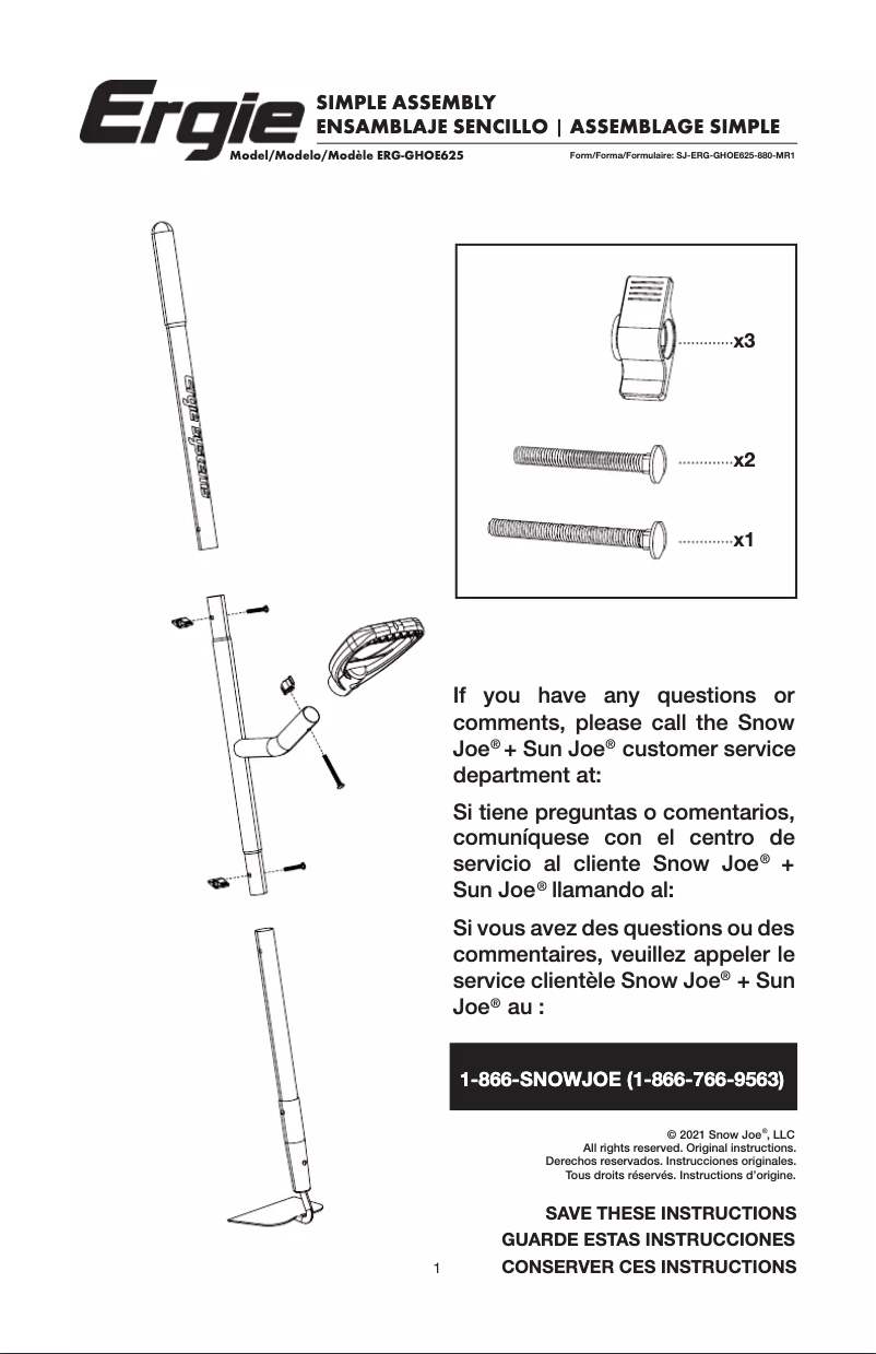 Page 1 de la notice Manuel utilisateur Ergie ERG-GHOE625