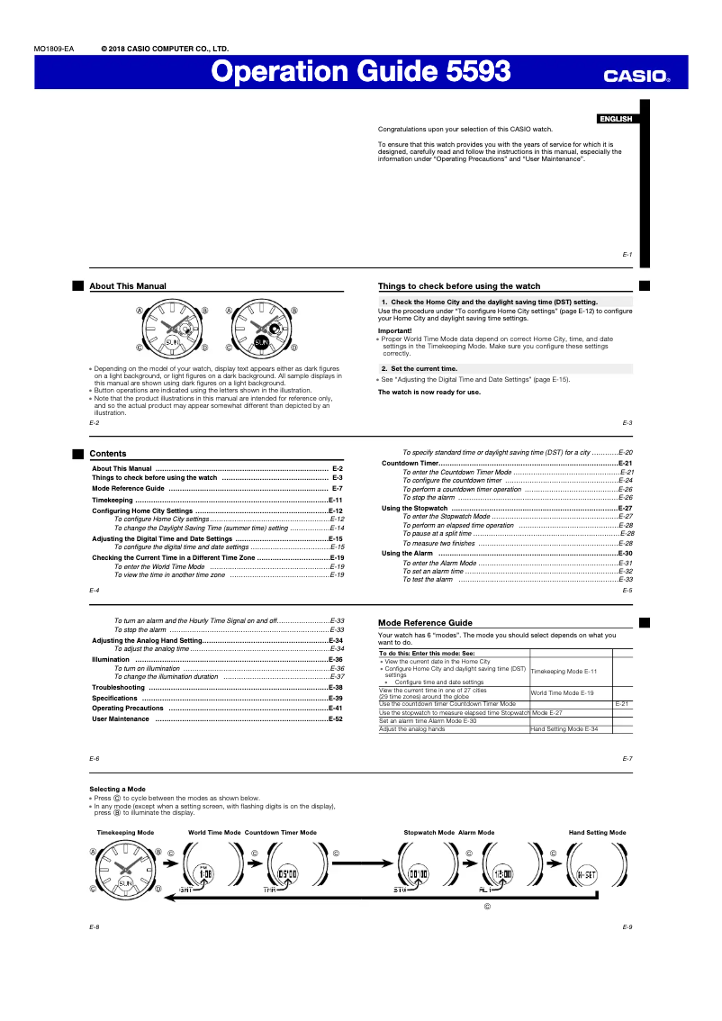 Image de la première page du manuel de l'appareil Baby-G BGA-255-4AER