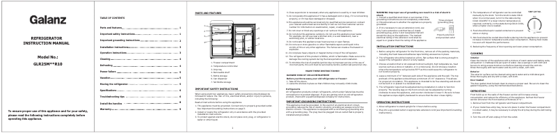 Image de la première page du manuel de l'appareil GLR25MBER10