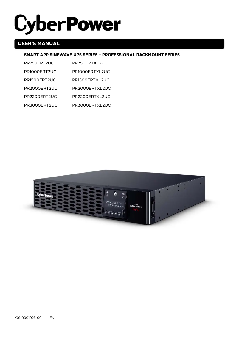 Image de la première page du manuel de l'appareil PR1000ERT2U