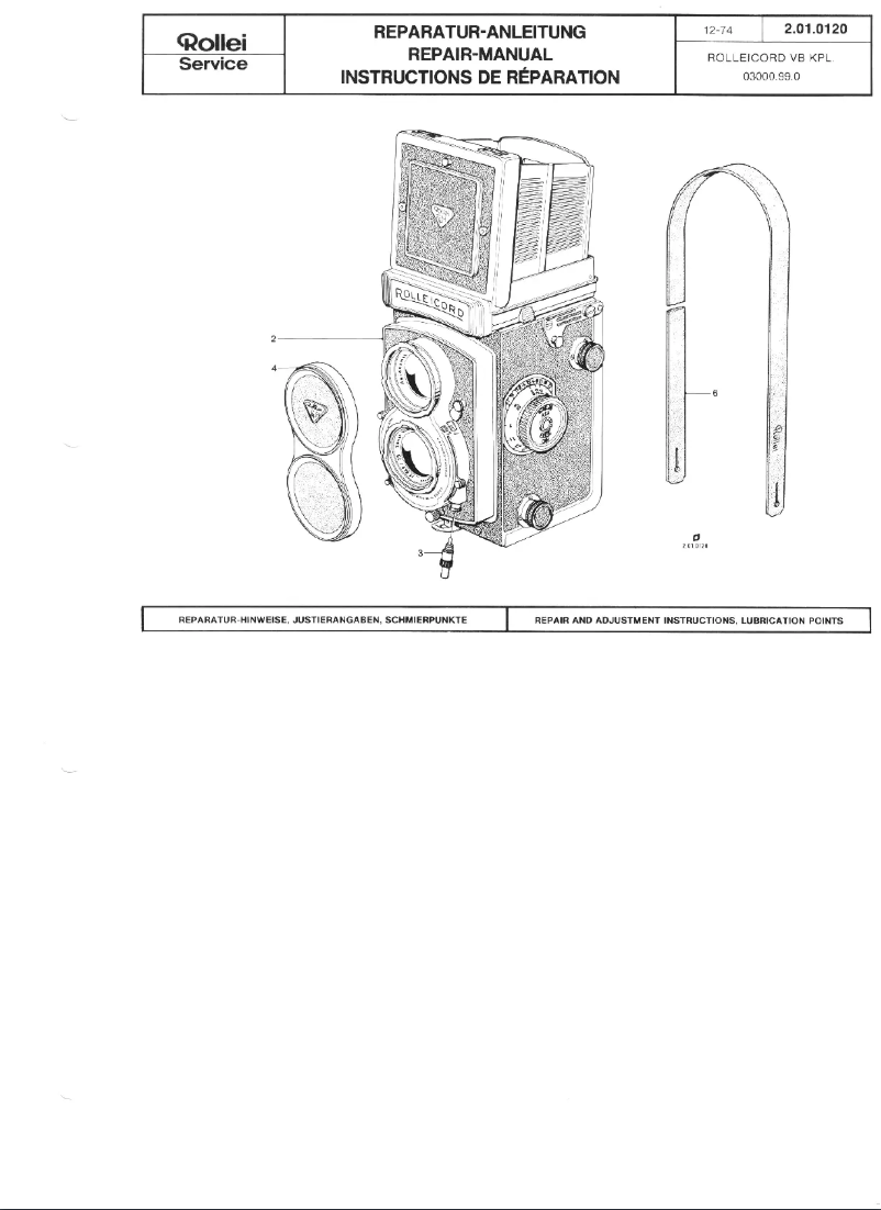 Page 1 de la notice Manuel utilisateur Rollei Rolleicord VB