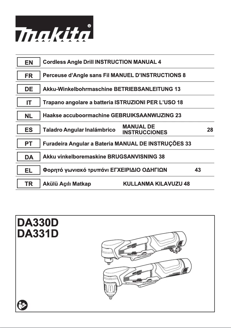Page 1 de la notice Manuel utilisateur Makita DA330DWJ