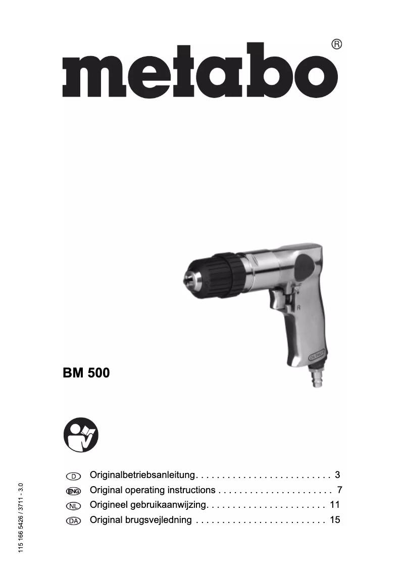 Page 1 de la notice Manuel utilisateur Metabo BM 500