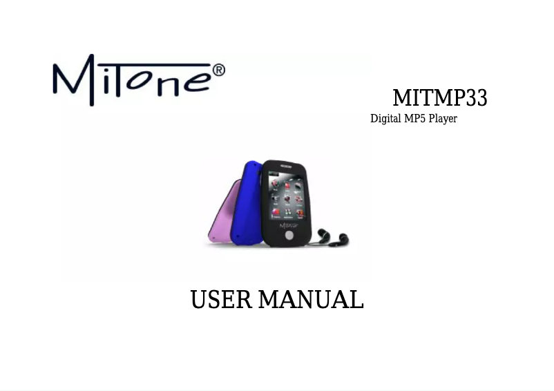 Page 1 de la notice Manuel utilisateur MiTone MITMP33