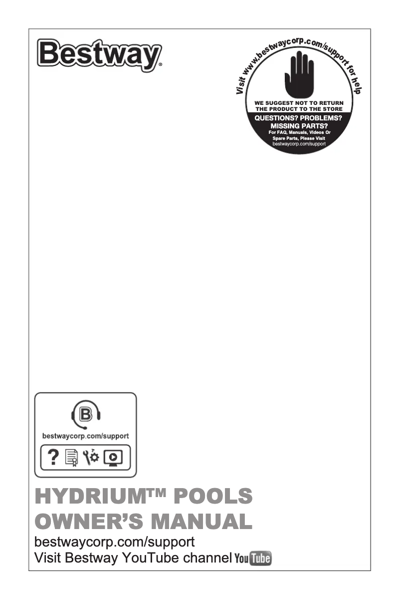 Page 1 de la notice Manuel utilisateur Bestway Hydrium 57433