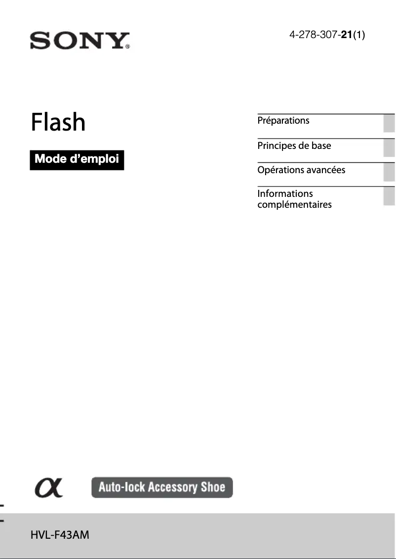 Page 1 of the manual User Manual Sony HVL-F43AM