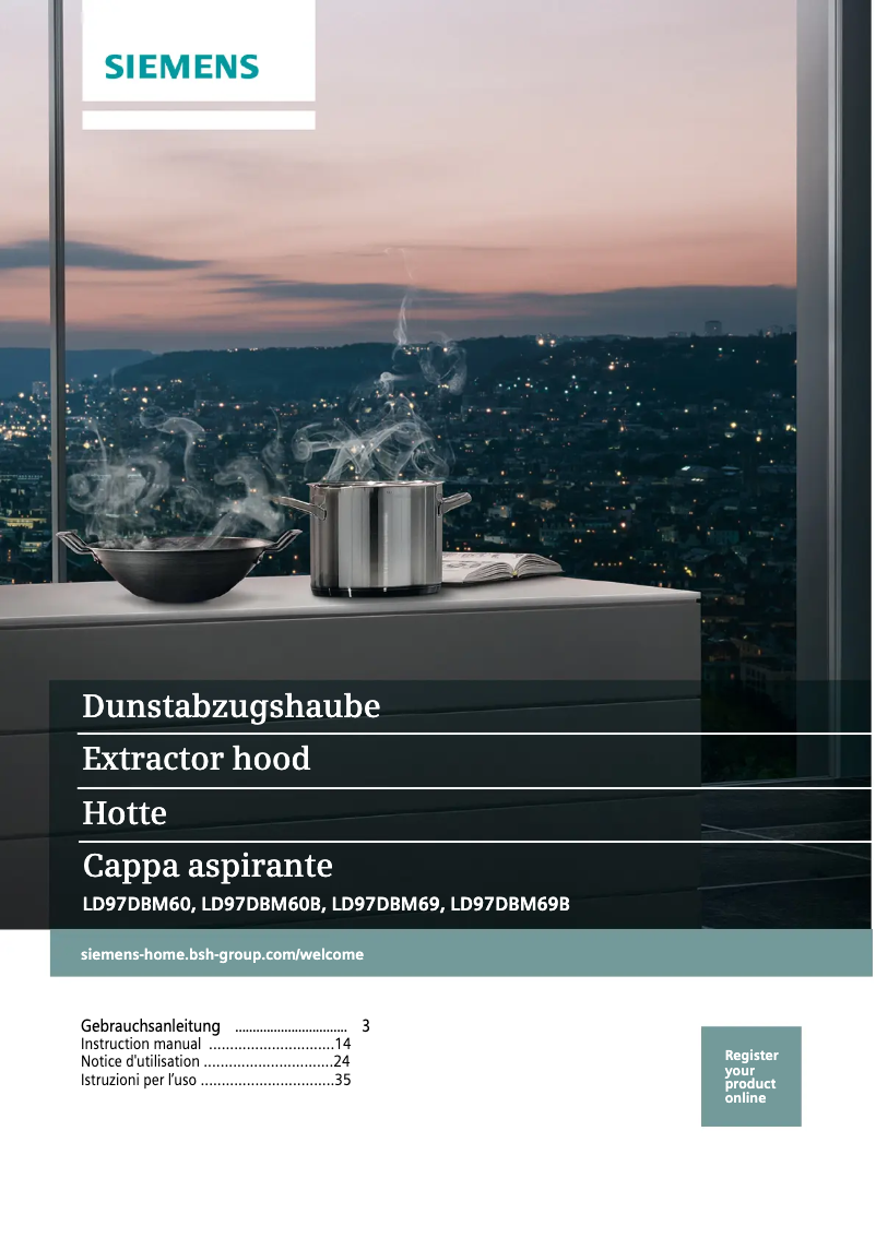 Page n°1 - Manuel d'utilisation et d'entretien Siemens LD97DBM69B
