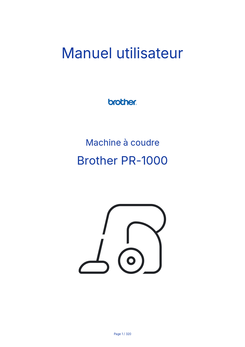 Page n°1 - Manuel utilisateur Brother PR-1000