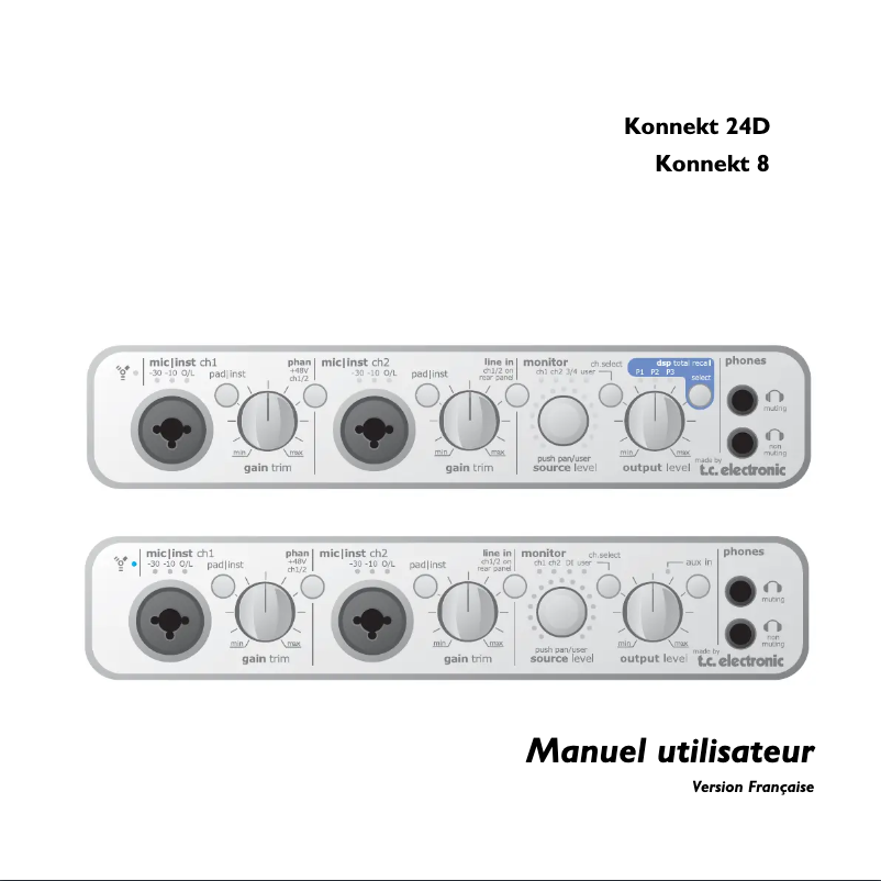 Page n°1 - Manuel utilisateur TC Electronic Konnekt 8