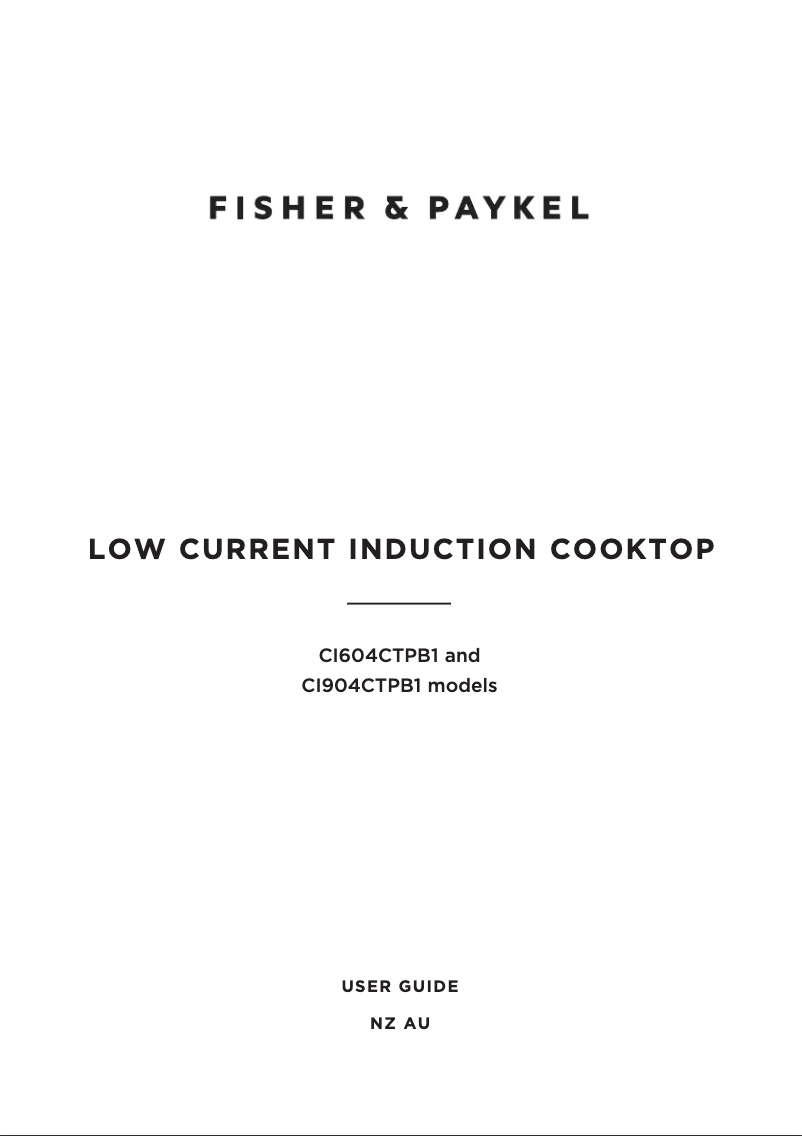 Page 1 de la notice Manuel utilisateur Fisher & Paykel CI904CTPB1