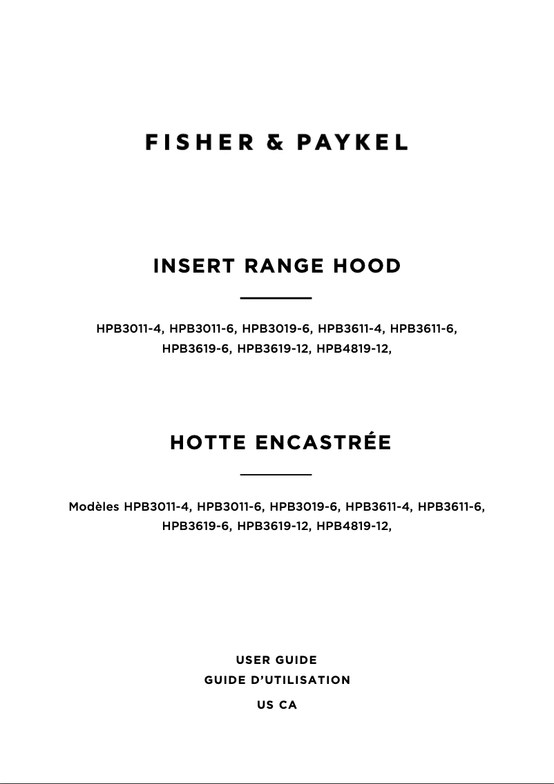 Page n°1 - Manuel utilisateur Fisher & Paykel HPB4819-12 N