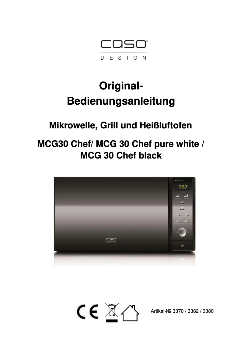 Page 1 de la notice Manuel utilisateur Caso MCG 30 chef