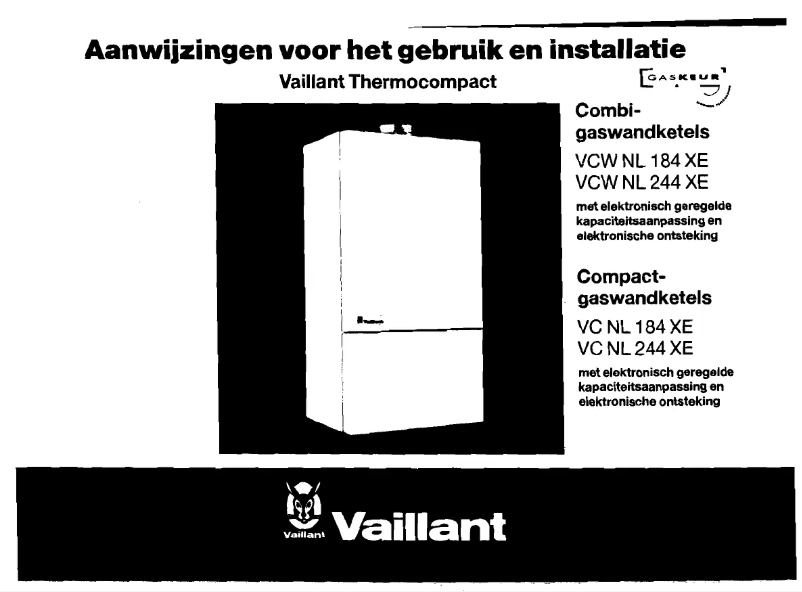 Page 1 de la notice Manuel utilisateur Vaillant thermoCOMPACT VCW NL 244 XE