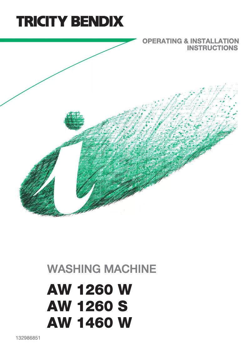 Page 1 de la notice Manuel utilisateur Tricity Bendix AW1460W