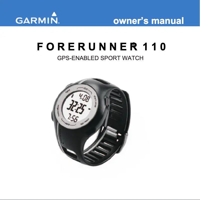 Image de la première page du manuel de l'appareil Forerunner 110HR