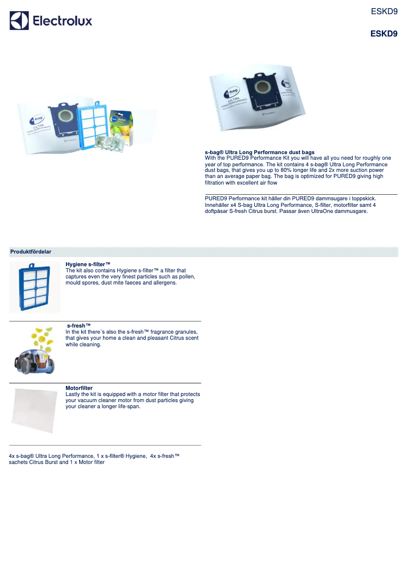 Page 1 of the manual User Manual Electrolux ESKD9