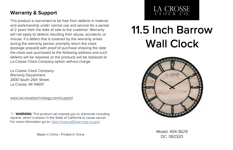 Page n°1 - Manuel utilisateur La Crosse Technology 404-3629