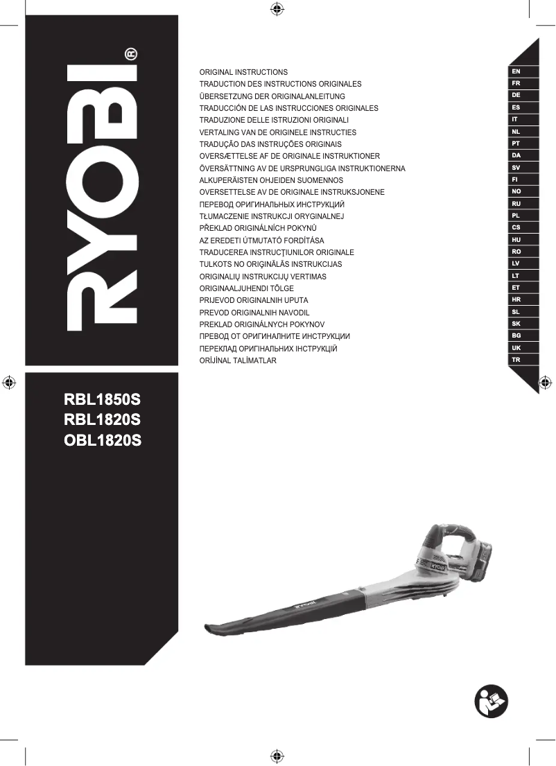 Page n°1 - Manuel utilisateur RYOBI RBL1820S40