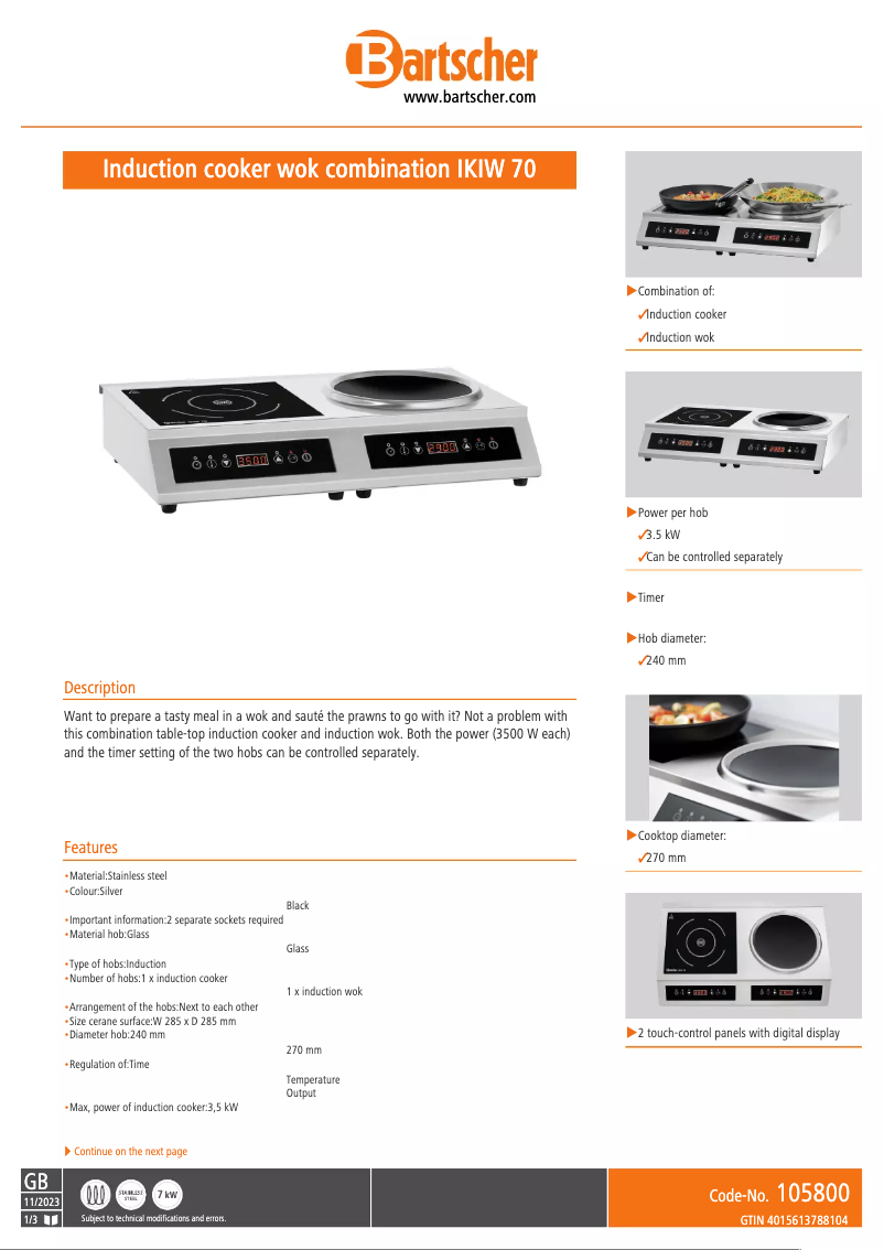 Image de la première page du manuel de l'appareil IKIW 70