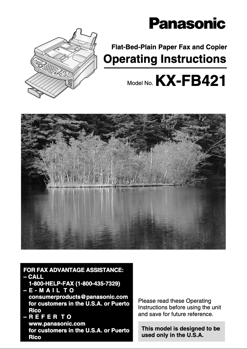 Page 1 de la notice Manuel utilisateur Panasonic KX-FB421