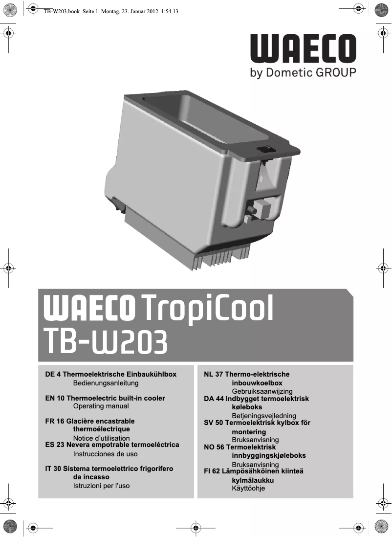 Página 1 del manual Manual de usuario Waeco TropiCool TB-W203