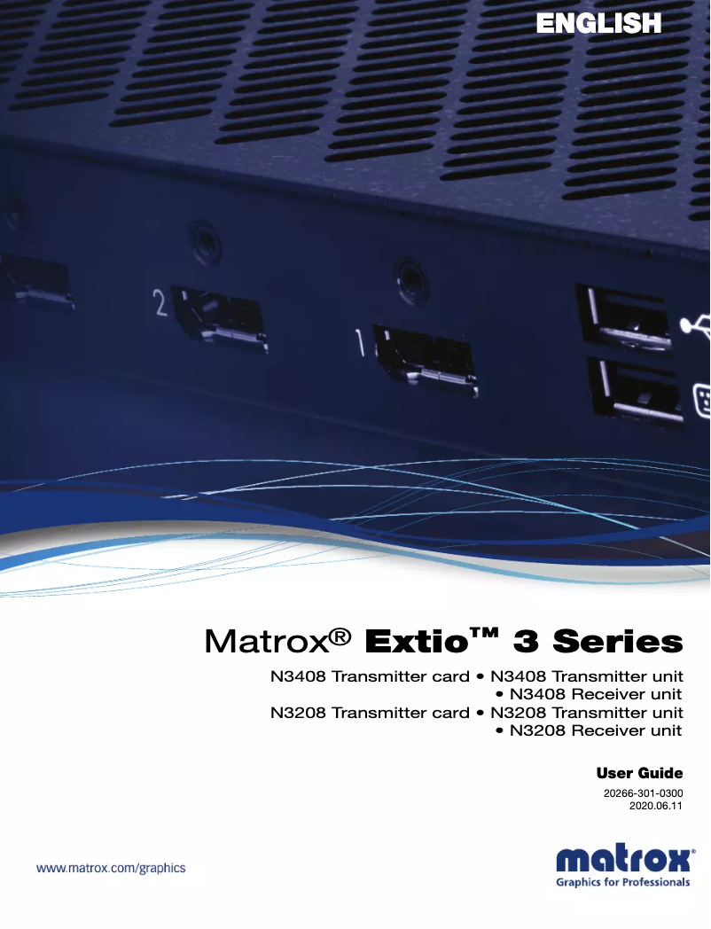 Page n°1 - Manuel utilisateur Matrox Extio N3208