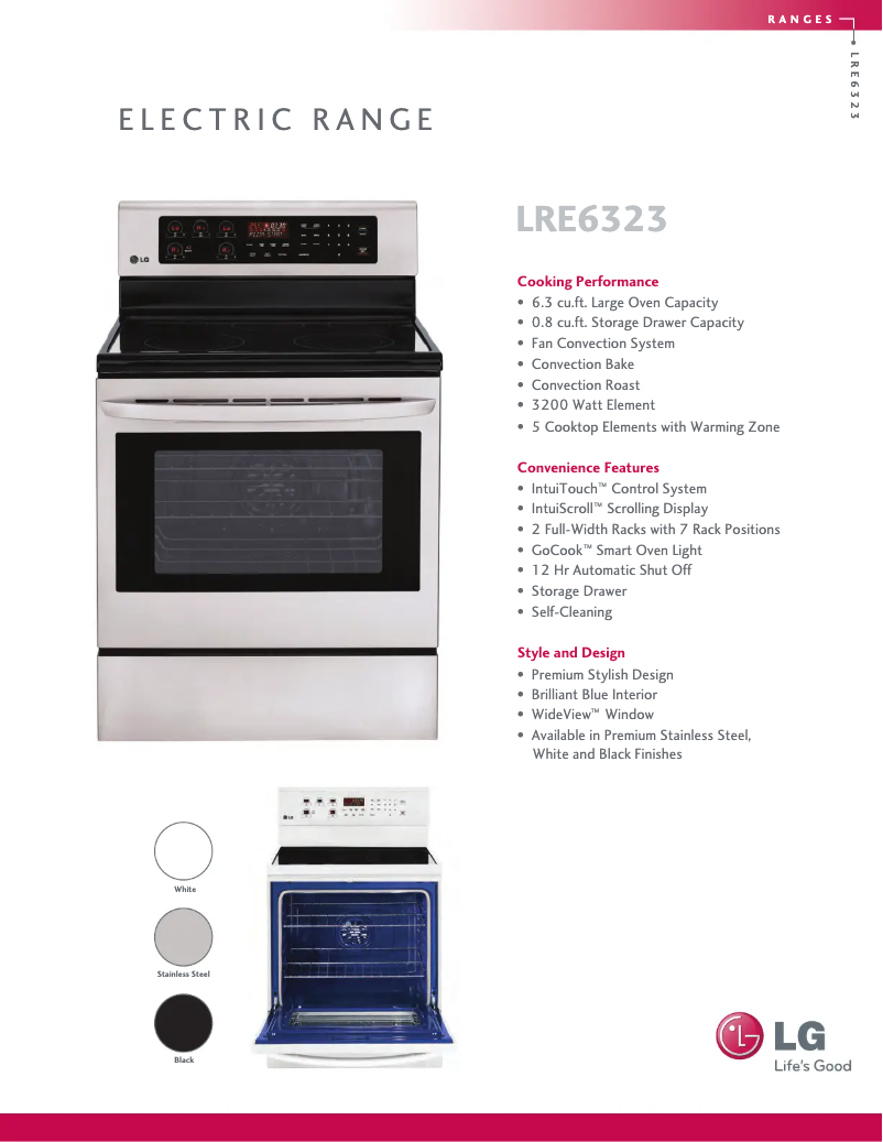 Imagen de la primera página del manual del dispositivo LRE6323SW