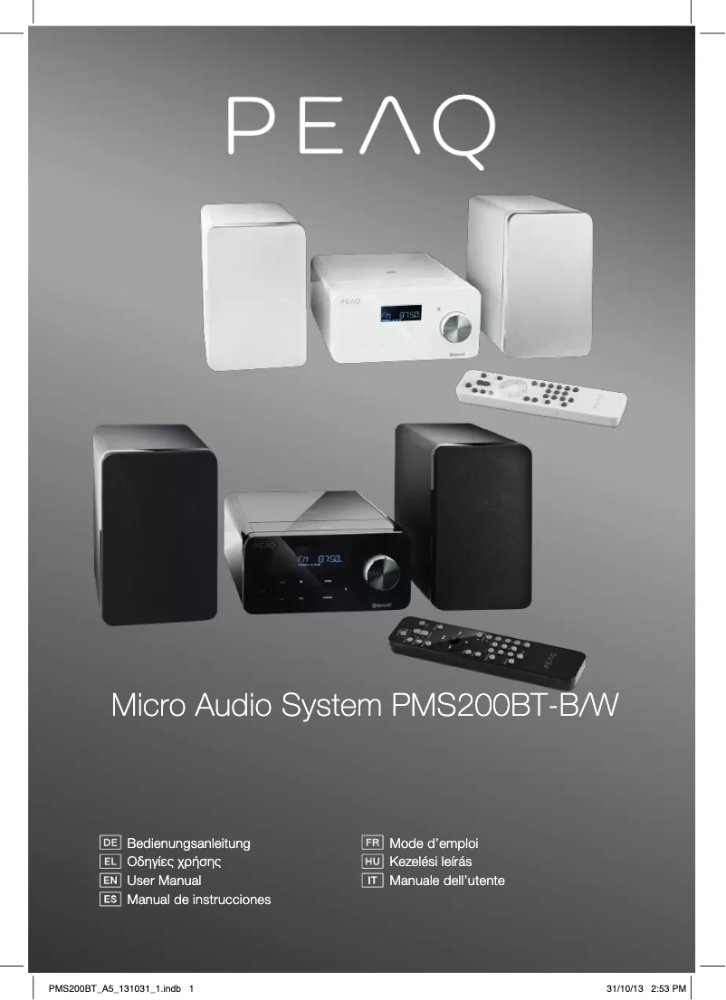 Page 1 de la notice Manuel utilisateur PEAQ PMS200BT