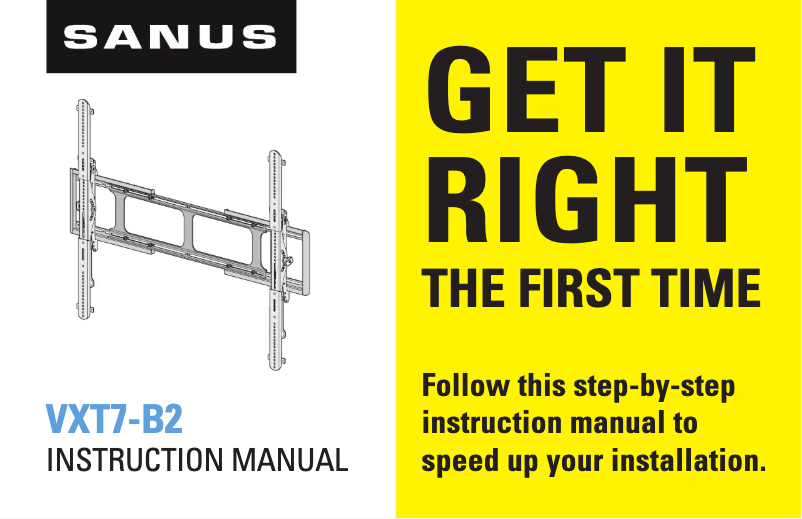 Page n°1 - Guide d'installation Sanus VXT7-B2