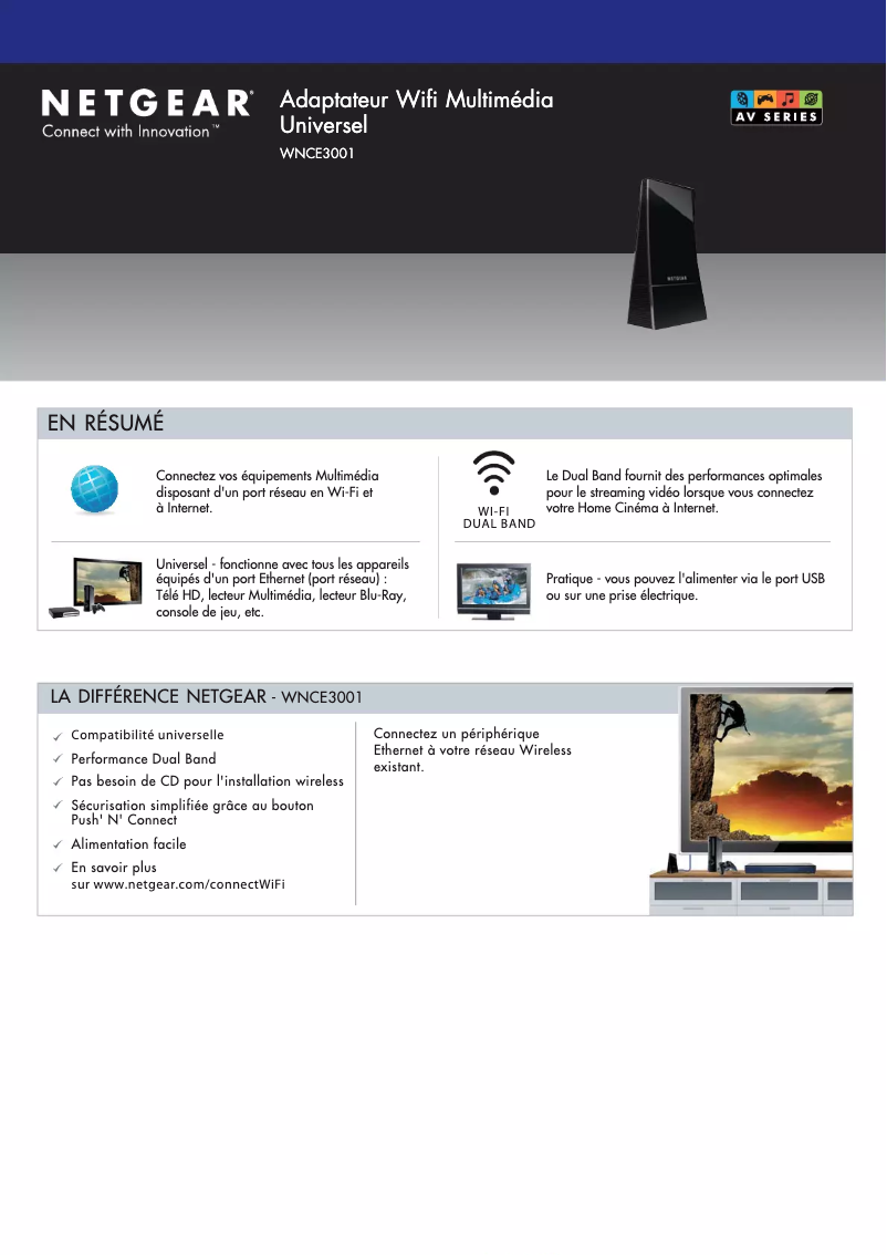 Image de la première page du manuel de l'appareil WNCE3001