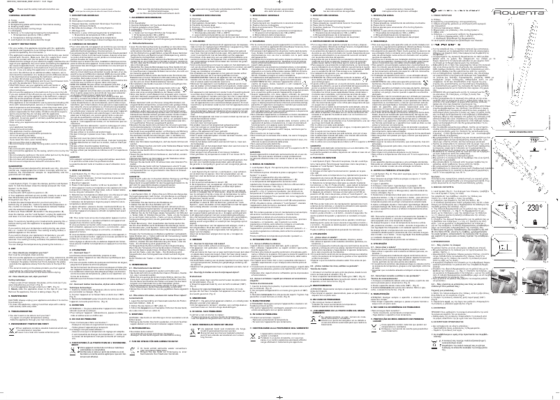 Page 1 de la notice Manuel utilisateur Rowenta SF6151 Liss and Curl