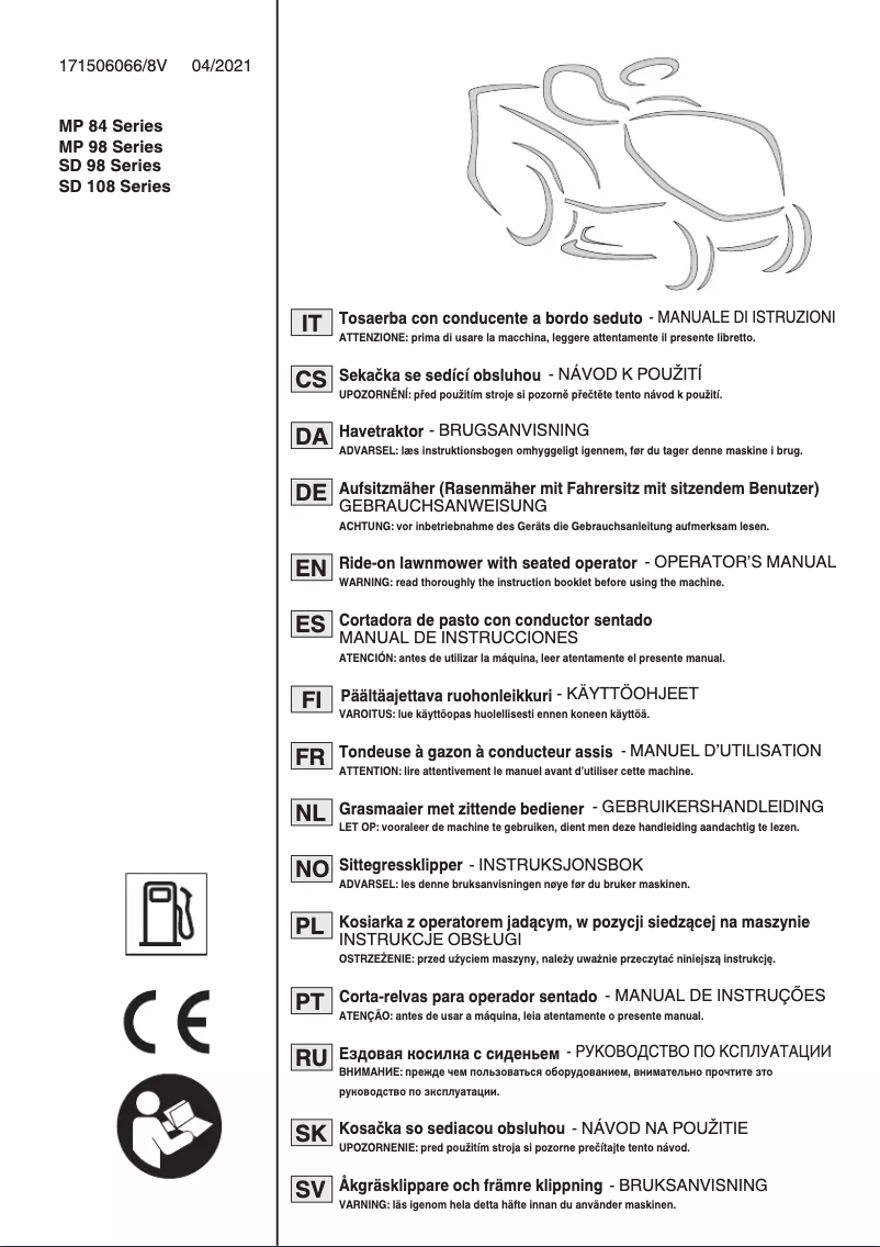 Page n°1 - Manuel utilisateur Stiga Estate 3098 H2