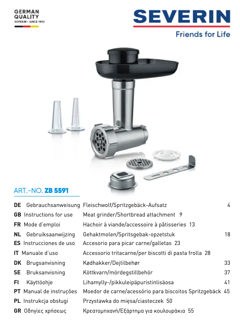 Image de la première page du manuel de l'appareil ZB 5591