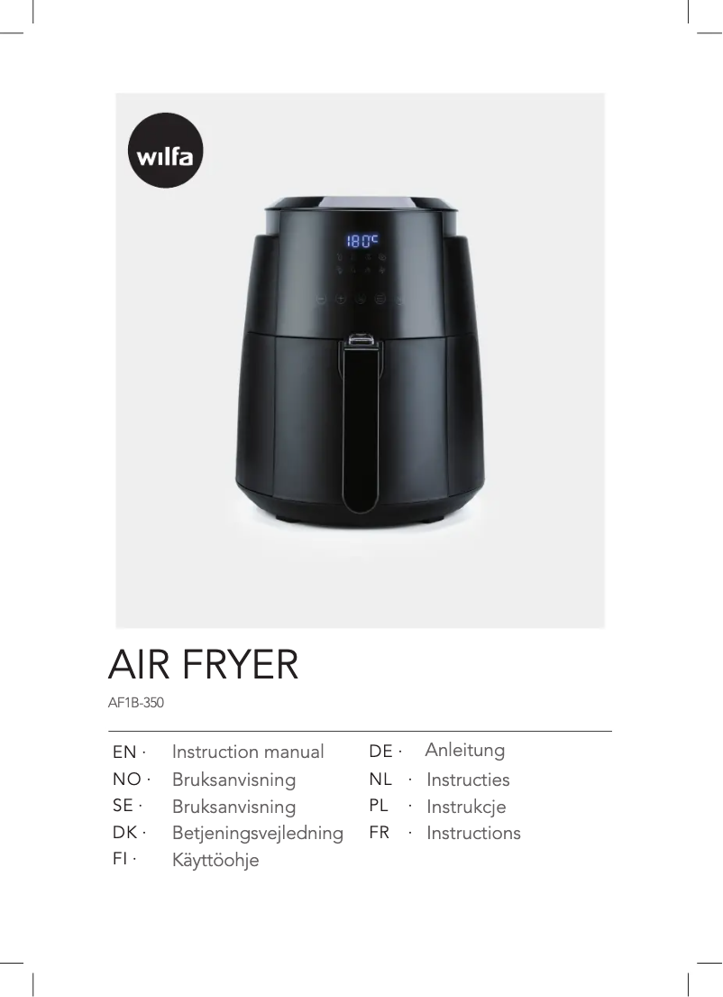 Page 1 de la notice Manuel utilisateur Wilfa Air Fryer AF1B-350