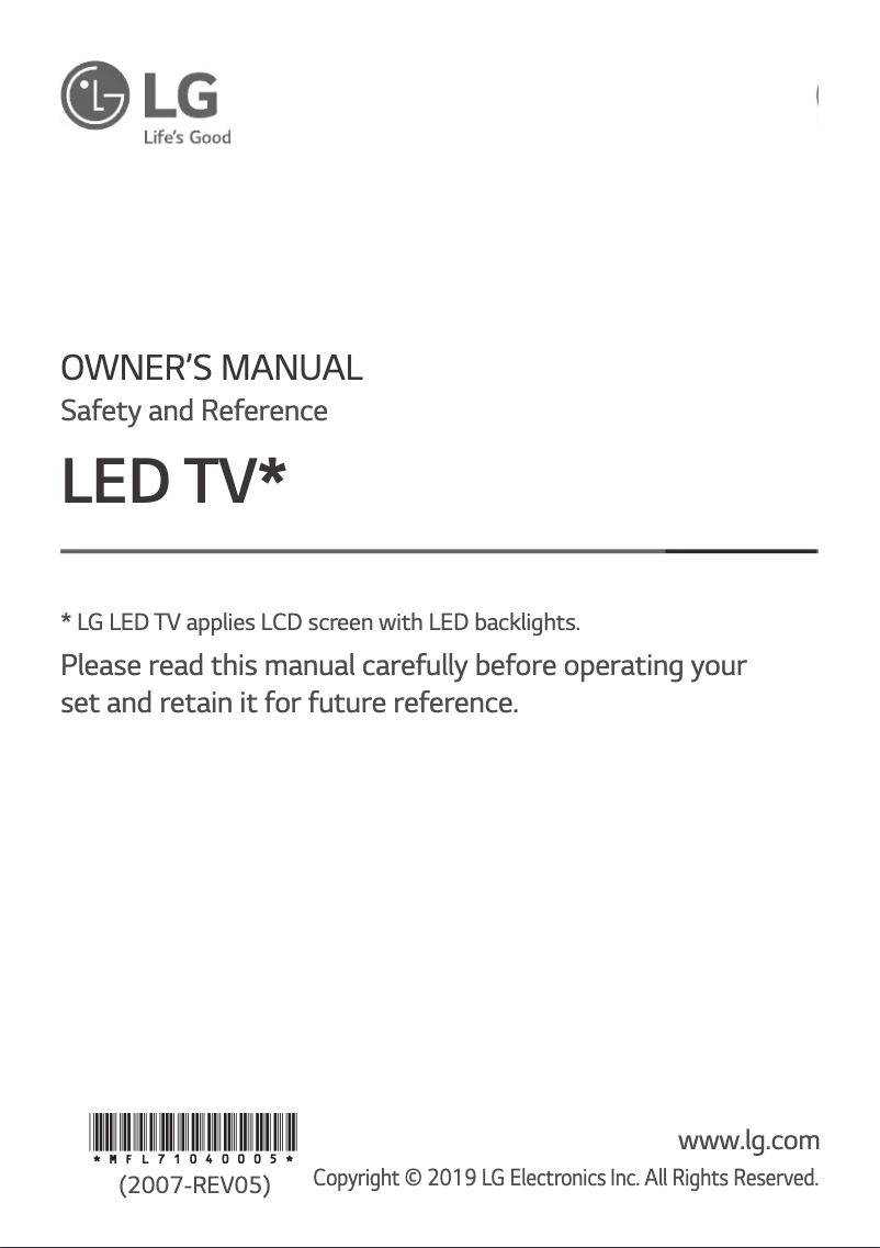 Imagen de la primera página del manual del dispositivo 55SM8000PLA