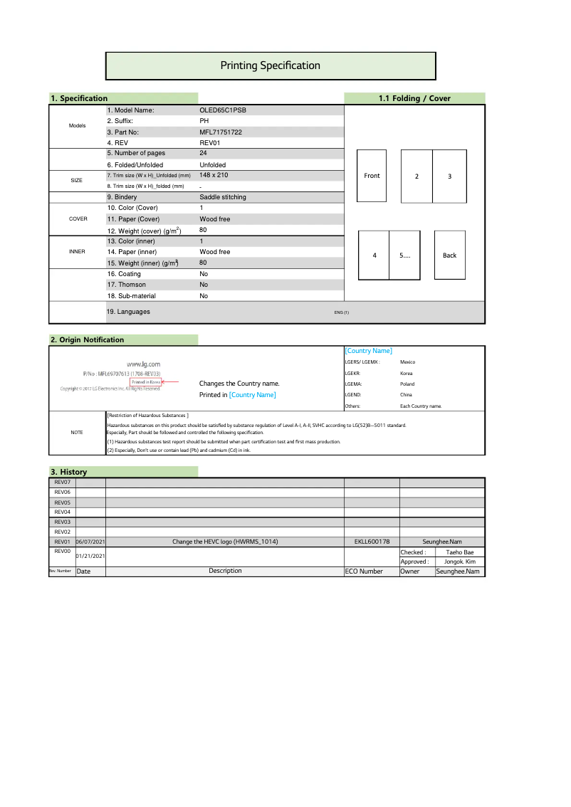 Page n°1 - Manuel utilisateur LG OLED55C1PSB