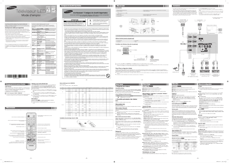 Page n°1 - Manuel utilisateur Samsung UA40J5100AR