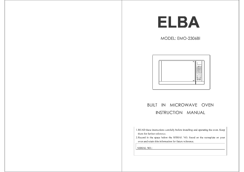 Página 1 del manual Manual de usuario Elba EMO-2306BI