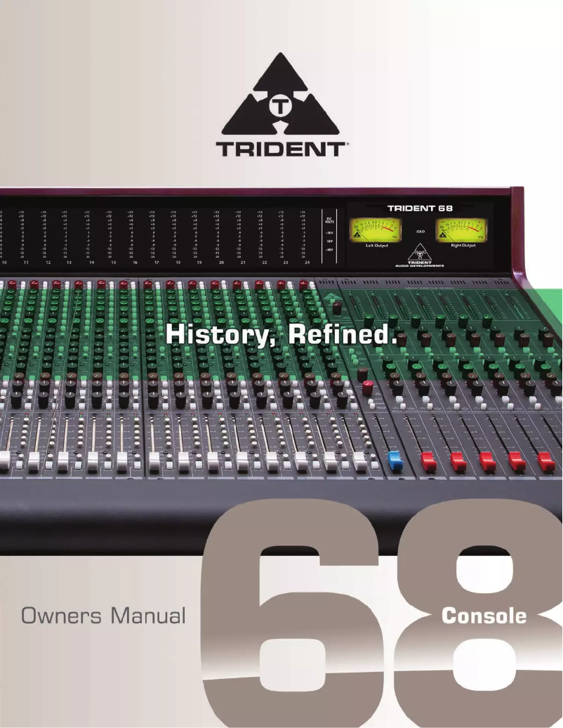Page 1 de la notice Manuel utilisateur Trident Series 68 Console 24