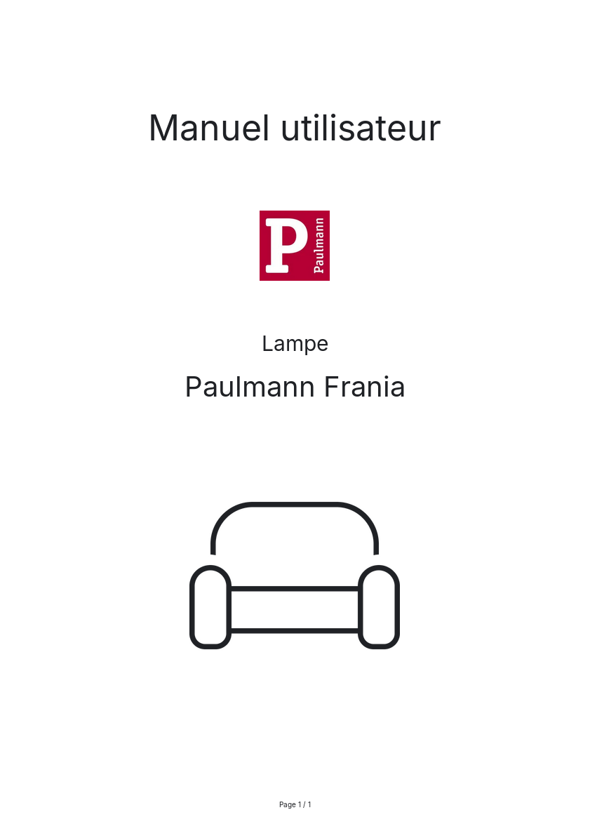 Page n°1 - Manuel utilisateur Paulmann Frania