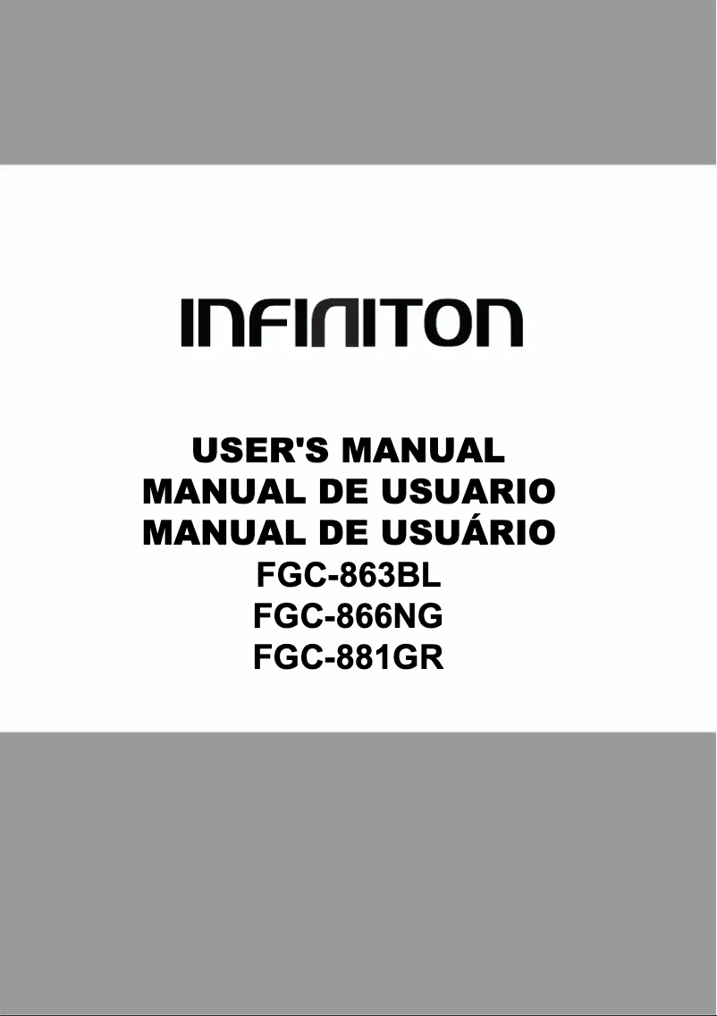 Page 1 de la notice Manuel utilisateur Infiniton FGC-881GR