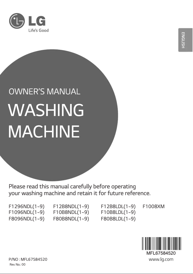 Page n°1 - Manuel utilisateur LG F1008XM