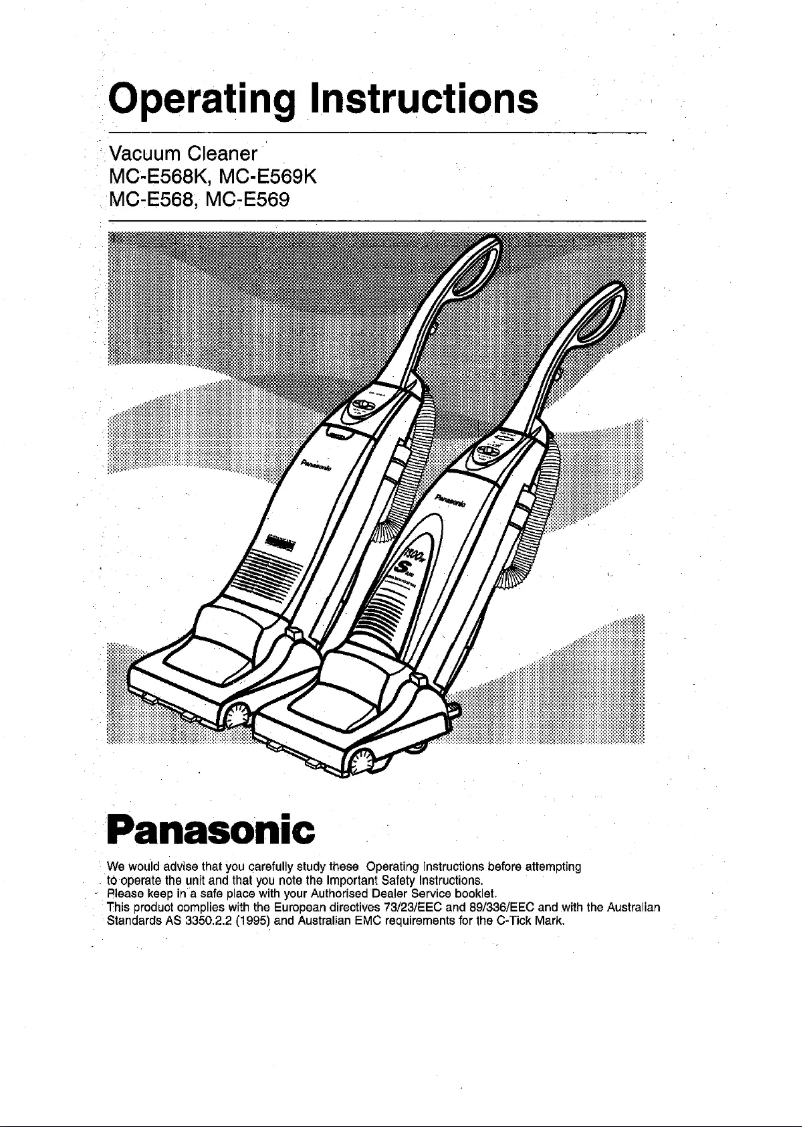Page 1 de la notice Manuel utilisateur Panasonic MC-E569