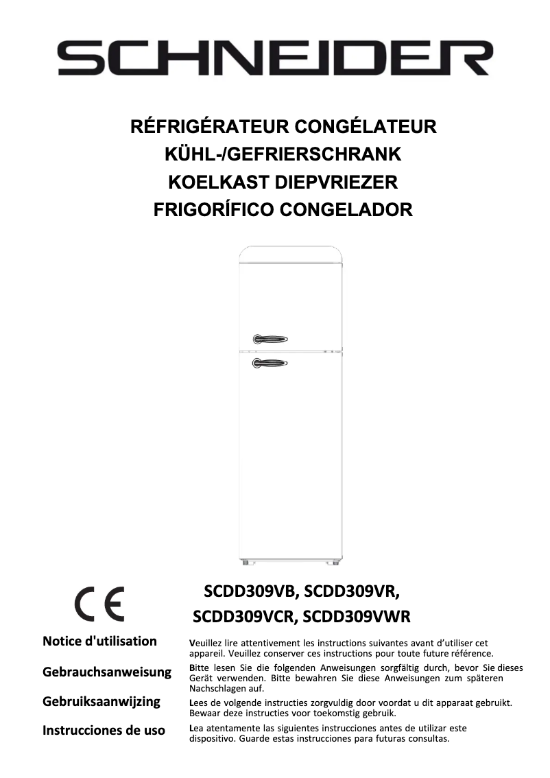 Image de la première page du manuel de l'appareil SCDD309VWR