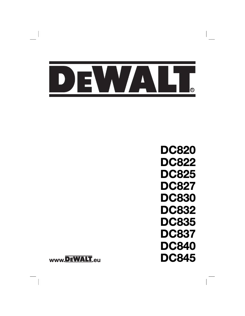 Page 1 de la notice Manuel utilisateur DeWalt DC840